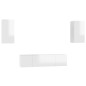 vidaXL Set Mobili TV 4 pz Bianco Lucido in Truciolato vidaXL Set Mobili TV 4 pz Bianco Lucido in Truciolato