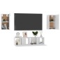 vidaXL Set Mobili TV 4 pz Bianco Lucido in Truciolato vidaXL Set Mobili TV 4 pz Bianco Lucido in Truciolato