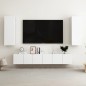 vidaXL Set Mobile TV 5 pz Bianco Lucido in Truciolato vidaXL Set Mobile TV 5 pz Bianco Lucido in Truciolato