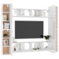 vidaXL Set Mobile TV 8 pz Bianco Lucido in Truciolato vidaXL Set Mobile TV 8 pz Bianco Lucido in Truciolato