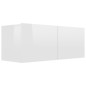 vidaXL Set Mobile TV 8 pz Bianco Lucido in Truciolato vidaXL Set Mobile TV 8 pz Bianco Lucido in Truciolato