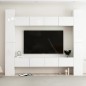 vidaXL Set Mobile TV 8 pz Bianco Lucido in Truciolato vidaXL Set Mobile TV 8 pz Bianco Lucido in Truciolato