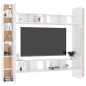 vidaXL Set Mobile TV 8 pz Bianco Lucido in Truciolato vidaXL Set Mobile TV 8 pz Bianco Lucido in Truciolato