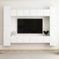 vidaXL Set Mobile TV 10 pz Bianco Lucido in Truciolato vidaXL Set Mobile TV 10 pz Bianco Lucido in Truciolato