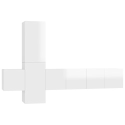 vidaXL Set Mobili TV 5 pz Bianco Lucido in Truciolato