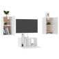 vidaXL Set Mobili TV 3 pz Bianco Lucido in Truciolato vidaXL Set Mobili TV 3 pz Bianco Lucido in Truciolato