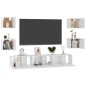 vidaXL Set Mobile TV 7 pz Bianco Lucido in Truciolato vidaXL Set Mobile TV 7 pz Bianco Lucido in Truciolato