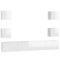 vidaXL Set Mobile TV 6 pz Bianco Lucido in Truciolato