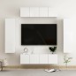 vidaXL Set Mobile TV 6 pz Bianco Lucido in Truciolato vidaXL Set Mobile TV 6 pz Bianco Lucido in Truciolato