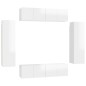 vidaXL Set Mobile TV 6 pz Bianco Lucido in Truciolato vidaXL Set Mobile TV 6 pz Bianco Lucido in Truciolato