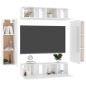vidaXL Set Mobile TV 6 pz Bianco Lucido in Truciolato vidaXL Set Mobile TV 6 pz Bianco Lucido in Truciolato