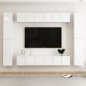 vidaXL Set Mobile TV 10 pz Bianco Lucido in Truciolato vidaXL Set Mobile TV 10 pz Bianco Lucido in Truciolato
