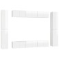 vidaXL Set Mobile TV 10 pz Bianco Lucido in Truciolato vidaXL Set Mobile TV 10 pz Bianco Lucido in Truciolato