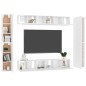 vidaXL Set Mobile TV 10 pz Bianco Lucido in Truciolato vidaXL Set Mobile TV 10 pz Bianco Lucido in Truciolato