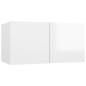 vidaXL Set Mobile TV 10 pz Bianco Lucido in Truciolato vidaXL Set Mobile TV 10 pz Bianco Lucido in Truciolato