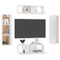 vidaXL Set Mobile TV 4 pz Bianco Lucido in Truciolato vidaXL Set Mobile TV 4 pz Bianco Lucido in Truciolato
