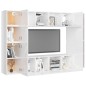 vidaXL Set Mobile TV 8 pz Bianco Lucido in Truciolato vidaXL Set Mobile TV 8 pz Bianco Lucido in Truciolato