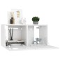 vidaXL Set Mobile TV 8 pz Bianco Lucido in Truciolato vidaXL Set Mobile TV 8 pz Bianco Lucido in Truciolato