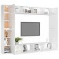 vidaXL Set Mobile TV 8 pz Bianco Lucido in Truciolato vidaXL Set Mobile TV 8 pz Bianco Lucido in Truciolato