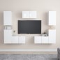 vidaXL Set Mobile TV 7 pz Bianco Lucido in Truciolato vidaXL Set Mobile TV 7 pz Bianco Lucido in Truciolato