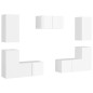 vidaXL Set Mobile TV 7 pz Bianco Lucido in Truciolato vidaXL Set Mobile TV 7 pz Bianco Lucido in Truciolato