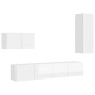 vidaXL Set di Mobili Porta TV 4 pz Bianco Lucido in Legno Multistrato vidaXL Set di Mobili Porta TV 4 pz Bianco Lucido in Legno Multistrato