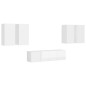 vidaXL Set Mobile TV 6 pz Bianco Lucido in Truciolato vidaXL Set Mobile TV 6 pz Bianco Lucido in Truciolato