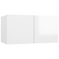 vidaXL Set Mobile TV 6 pz Bianco Lucido in Truciolato vidaXL Set Mobile TV 6 pz Bianco Lucido in Truciolato