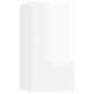 vidaXL Set Mobile TV 6 pz Bianco Lucido in Truciolato vidaXL Set Mobile TV 6 pz Bianco Lucido in Truciolato