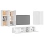 vidaXL Set Mobile TV 6 pz Bianco Lucido in Truciolato