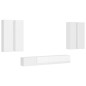 vidaXL Set Mobile TV 6 pz Bianco Lucido in Truciolato vidaXL Set Mobile TV 6 pz Bianco Lucido in Truciolato
