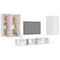 vidaXL Set Mobile TV 6 pz Bianco Lucido in Truciolato vidaXL Set Mobile TV 6 pz Bianco Lucido in Truciolato