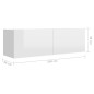 vidaXL Set Mobile TV 6 pz Bianco Lucido in Truciolato vidaXL Set Mobile TV 6 pz Bianco Lucido in Truciolato