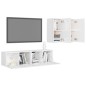 vidaXL Set Mobili TV 4 pz Bianco Lucido in Truciolato vidaXL Set Mobili TV 4 pz Bianco Lucido in Truciolato
