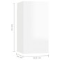 vidaXL Set Mobili TV 4 pz Bianco Lucido in Truciolato vidaXL Set Mobili TV 4 pz Bianco Lucido in Truciolato