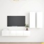 vidaXL Set Mobile TV 4 pz Bianco Lucido in Truciolato vidaXL Set Mobile TV 4 pz Bianco Lucido in Truciolato