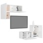 vidaXL Set Mobili TV 4 pz Bianco Lucido in Truciolato vidaXL Set Mobili TV 4 pz Bianco Lucido in Truciolato