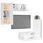 vidaXL Set Mobile TV 4 pz Bianco Lucido in Truciolato vidaXL Set Mobile TV 4 pz Bianco Lucido in Truciolato