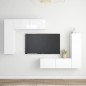 vidaXL Set Mobile TV 4 pz Bianco Lucido in Truciolato vidaXL Set Mobile TV 4 pz Bianco Lucido in Truciolato
