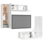 vidaXL Set Mobile TV 4 pz Bianco Lucido in Truciolato vidaXL Set Mobile TV 4 pz Bianco Lucido in Truciolato