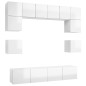 vidaXL Set Mobili TV 8 pz Bianco Lucido in Truciolato