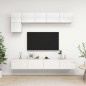 vidaXL Set Mobili TV 5 pz Bianco Lucido in Truciolato vidaXL Set Mobili TV 5 pz Bianco Lucido in Truciolato
