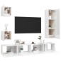 vidaXL Set Mobile TV 5 pz Bianco Lucido in Truciolato