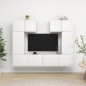 vidaXL Set Mobili TV 6 pz Bianco Lucido in Truciolato vidaXL Set Mobili TV 6 pz Bianco Lucido in Truciolato