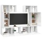 vidaXL Set Mobili TV 6 pz Bianco Lucido in Truciolato vidaXL Set Mobili TV 6 pz Bianco Lucido in Truciolato