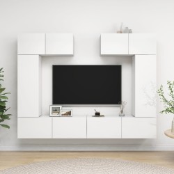 vidaXL Set Mobile TV 6 pz Bianco Lucido in Truciolato