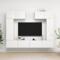 vidaXL Set Mobile TV 6 pz Bianco Lucido in Truciolato vidaXL Set Mobile TV 6 pz Bianco Lucido in Truciolato