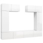 vidaXL Set Mobile TV 6 pz Bianco Lucido in Truciolato vidaXL Set Mobile TV 6 pz Bianco Lucido in Truciolato
