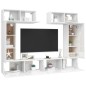 vidaXL Set Mobile TV 6 pz Bianco Lucido in Truciolato vidaXL Set Mobile TV 6 pz Bianco Lucido in Truciolato