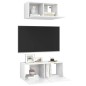vidaXL Set Mobile TV 2 pz Bianco Lucido in Truciolato